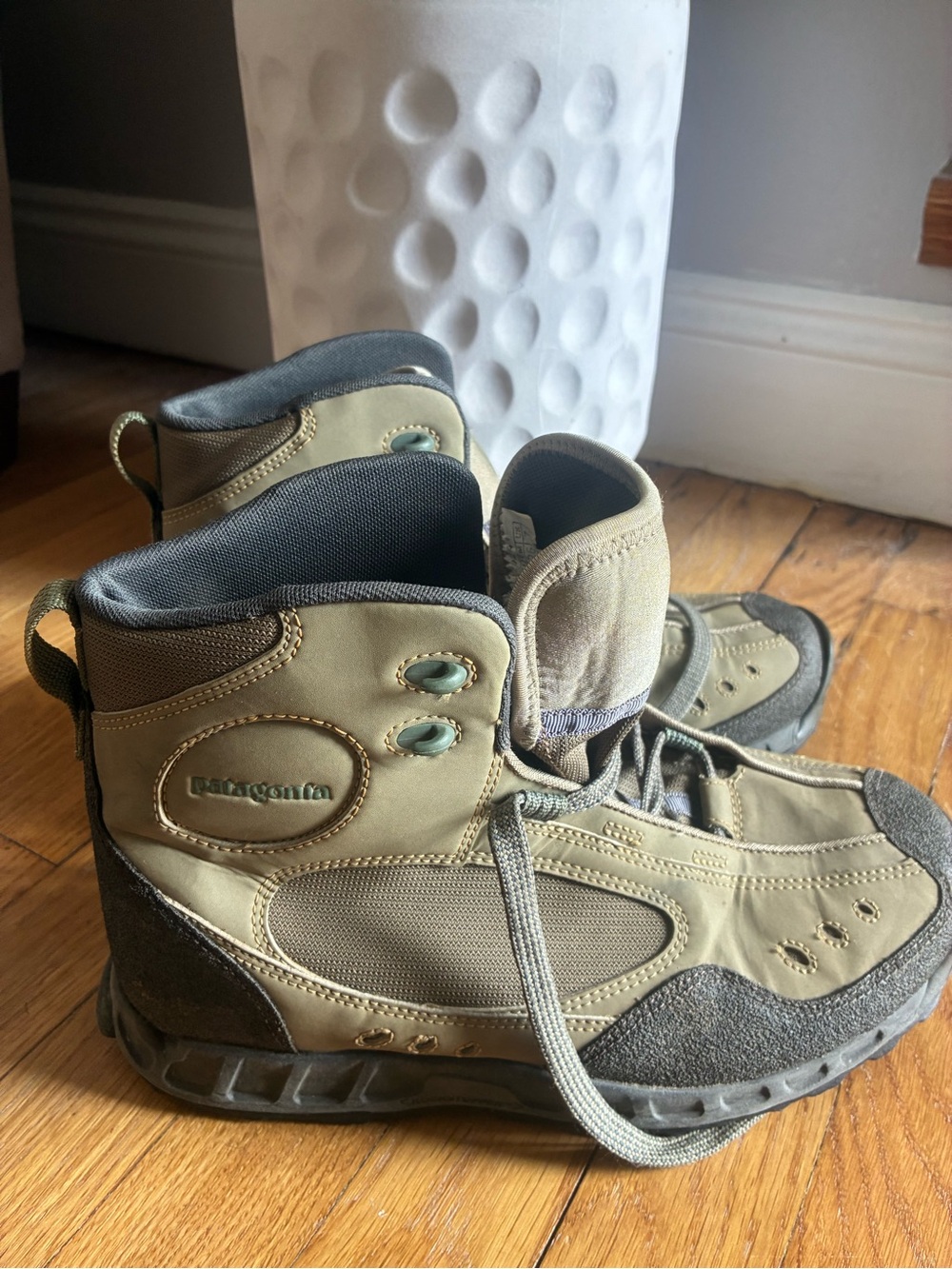 Patagonia Olive and Tan Hiking Boots